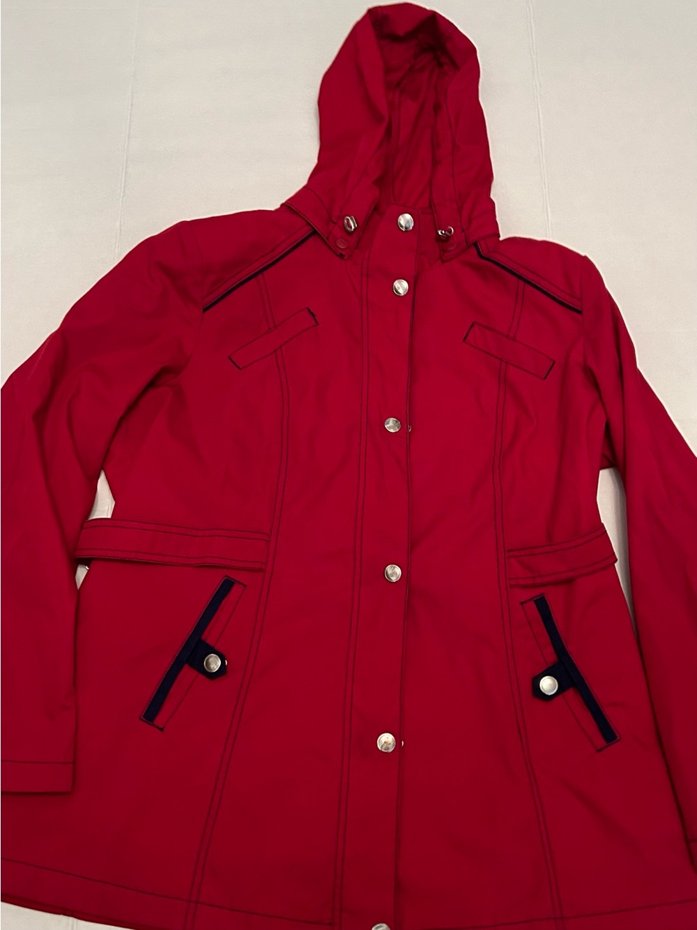 Vintage Sears Women's Red Hooded Casual Jacket